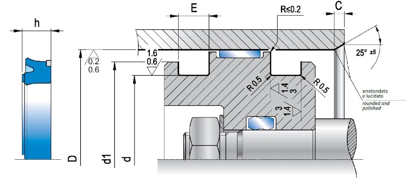 Pseal PAE 50x35x9,3 CR