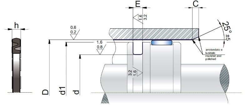 P/seal SPS/N 32X23X2,9 NBR80